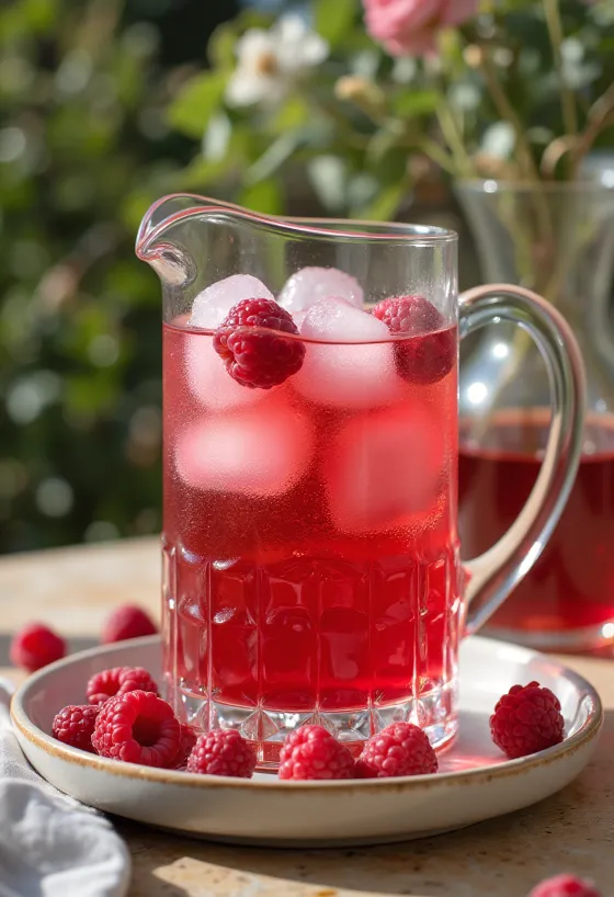 Cider mâm xôi bạc hà phục vụ trong ly