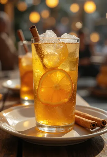 Cider cam mật ong trong ly