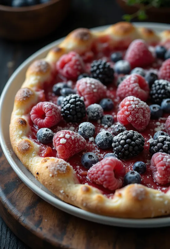 Pizza ai Frutti di Bosco với quả mọng tươi