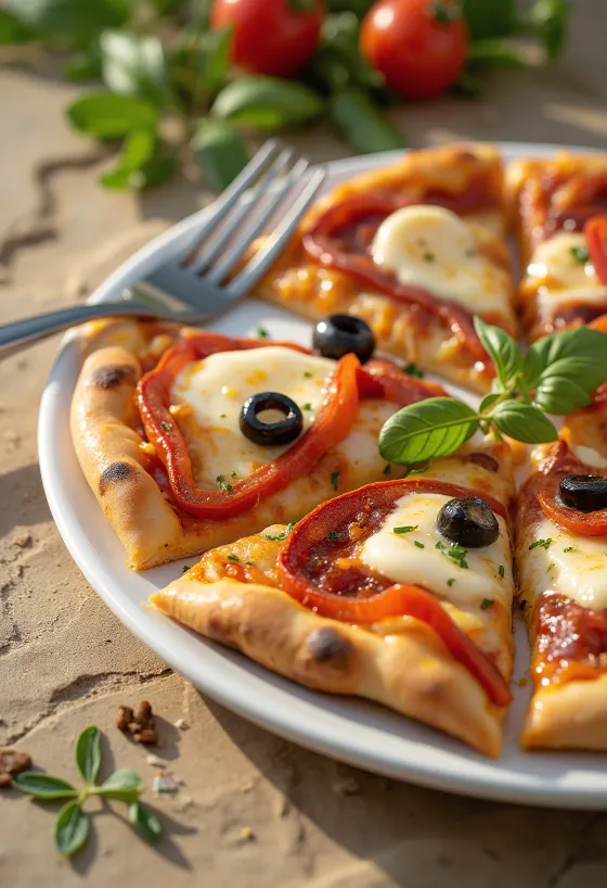 Pizza Española với chorizo, ớt đỏ và ô liu