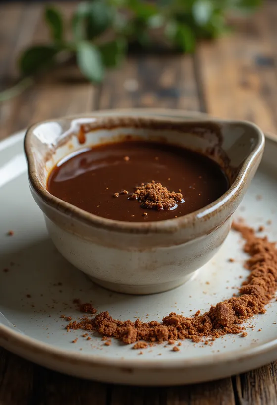 Sốt ớt socola ngọt được bày ra đĩa