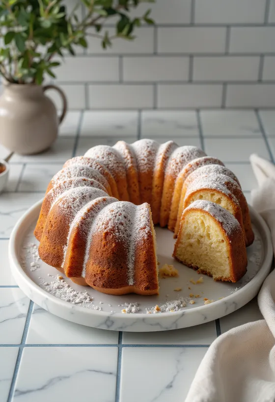 Bánh Kuglóf quế truyền thống rắc đường bột