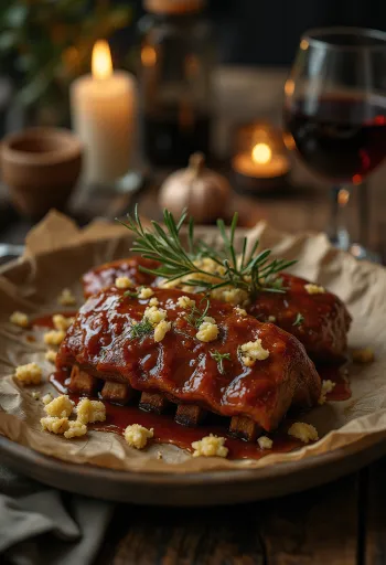 Sườn heo hun khói BBQ sốt tỏi hấp dẫn