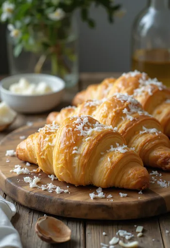Croissant dừa được phục vụ